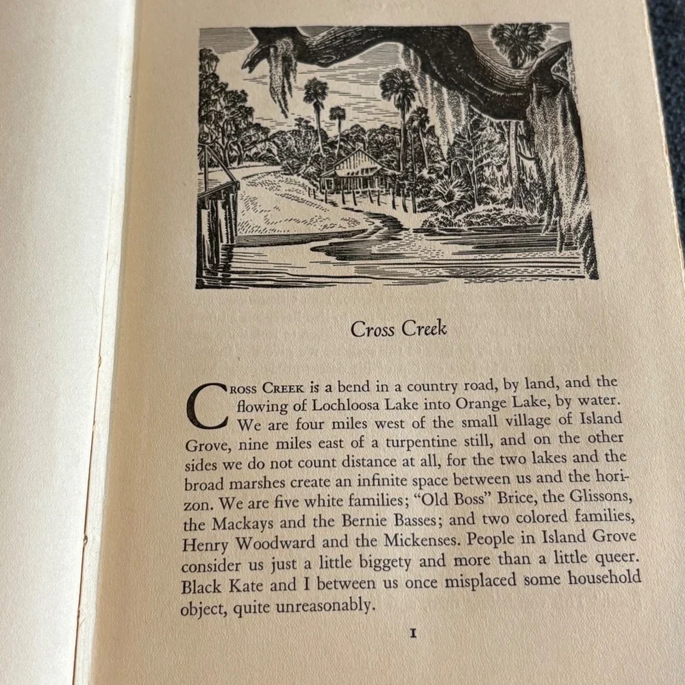 Cross Creek Marjorie Kinnan Rawlings 1942 First Edition Hardcover Scribner A